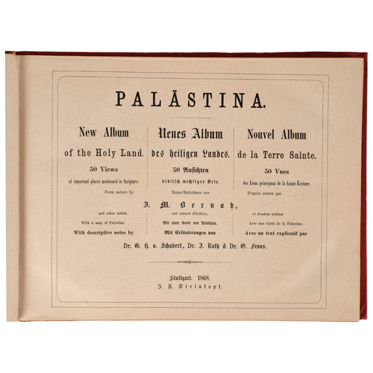 Palästina — Neues Album des heiligen Landes 1868 — J.F. Steinkopf, Stuttgart