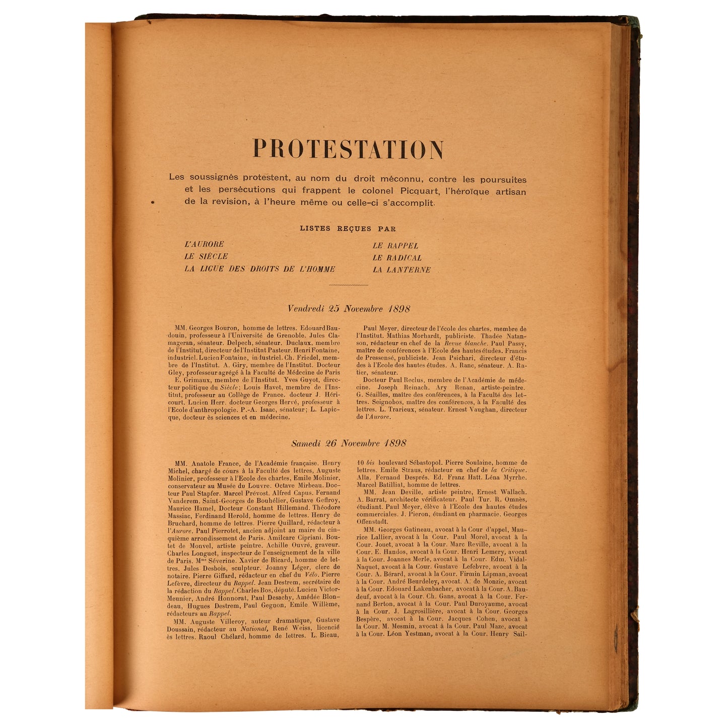 Hommage des Artistes à Picquart, Album de 12 Lithographies, 1899