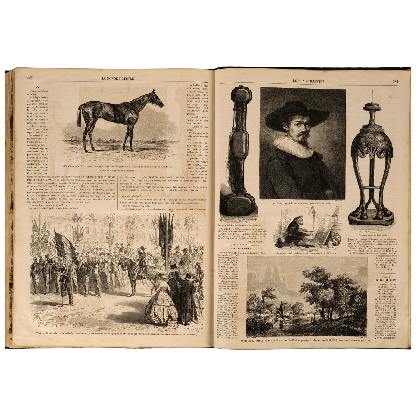 Le Monde Illustré, 1865, iki yarıyıl cildi (Tome XVI–XVII), Paris