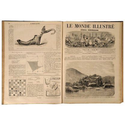 Le Monde Illustré, 1865, iki yarıyıl cildi (Tome XVI–XVII), Paris