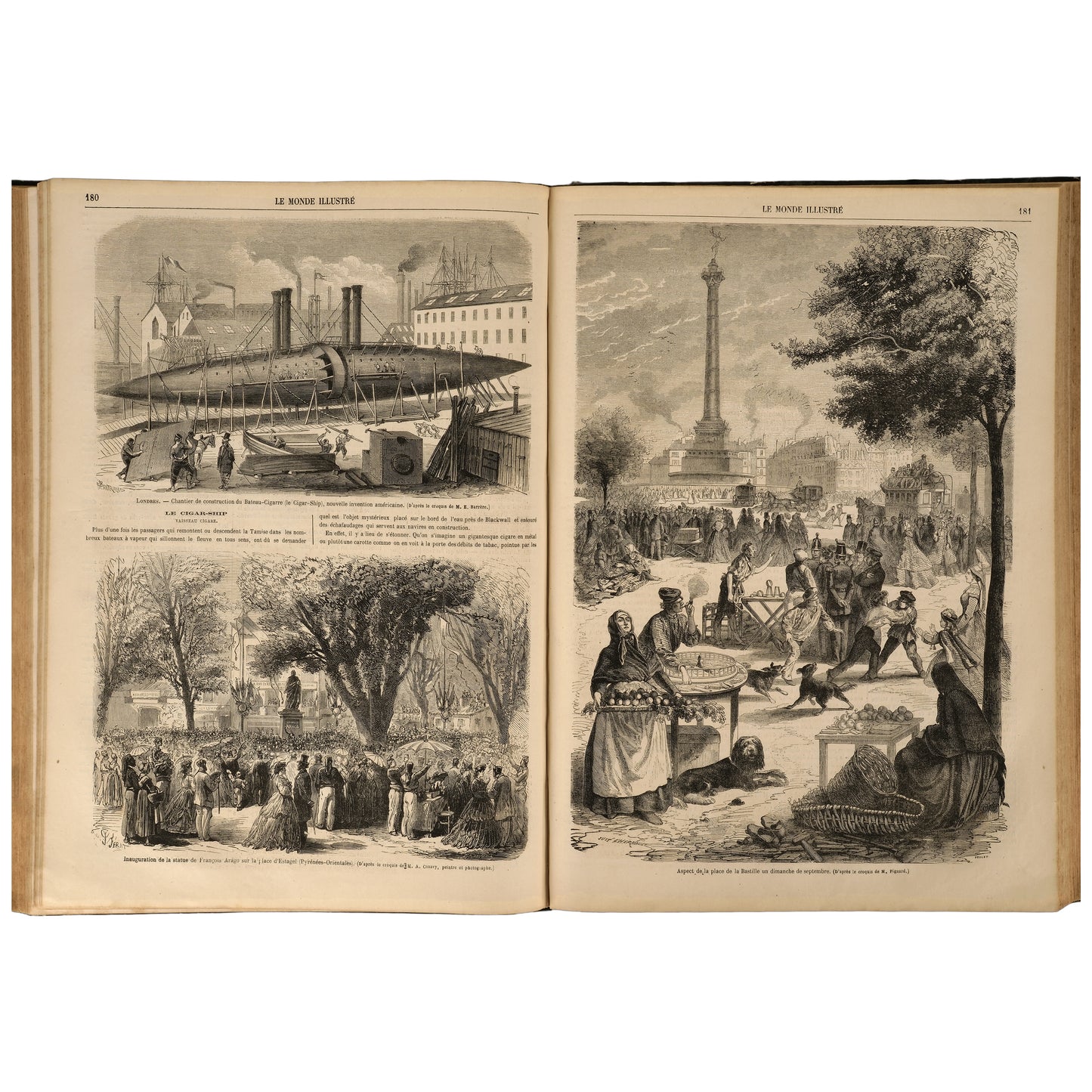Le Monde Illustré, 1865, iki yarıyıl cildi (Tome XVI–XVII), Paris