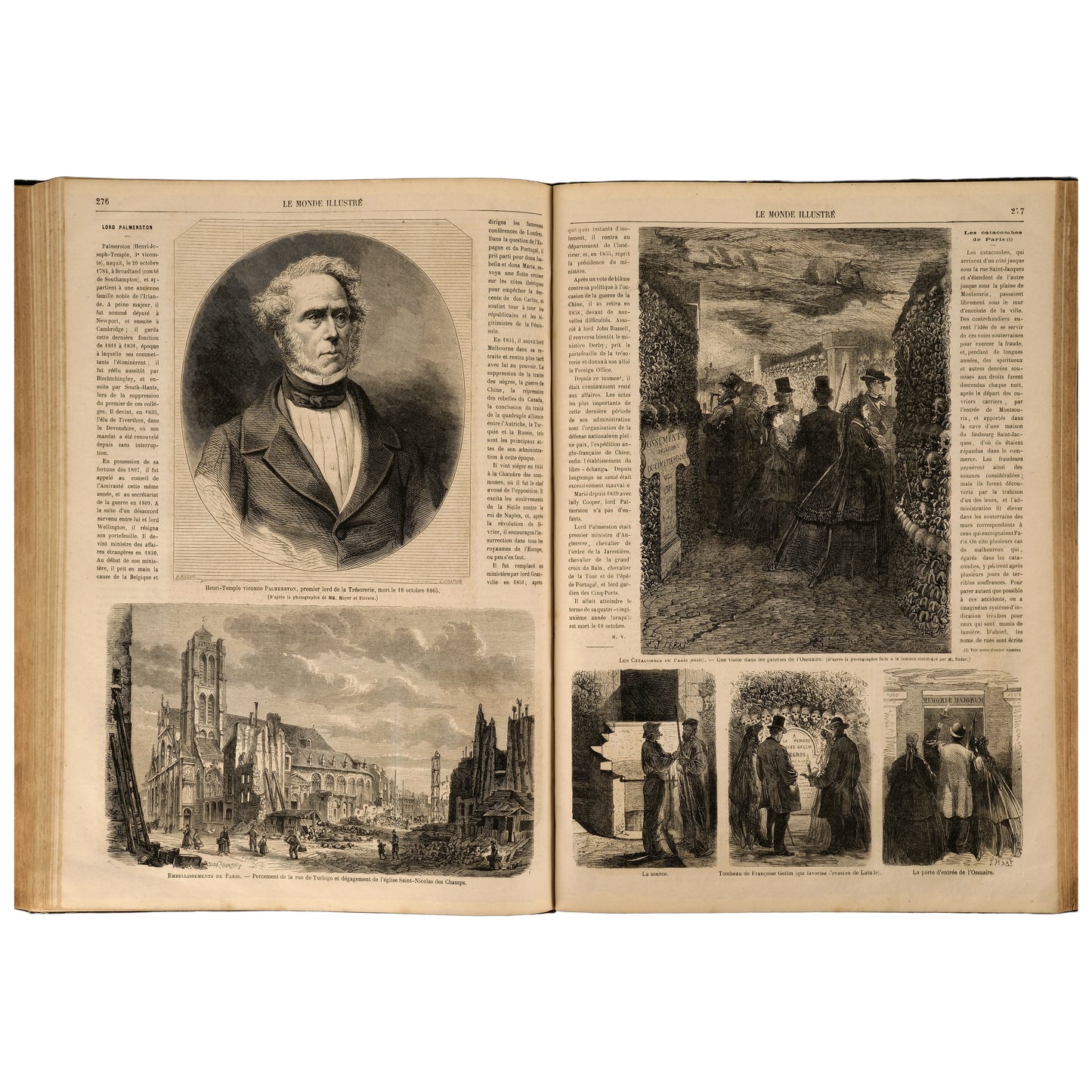 Le Monde Illustré, 1865, iki yarıyıl cildi (Tome XVI–XVII), Paris