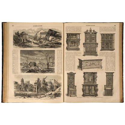 Le Monde Illustré, 1865, iki yarıyıl cildi (Tome XVI–XVII), Paris