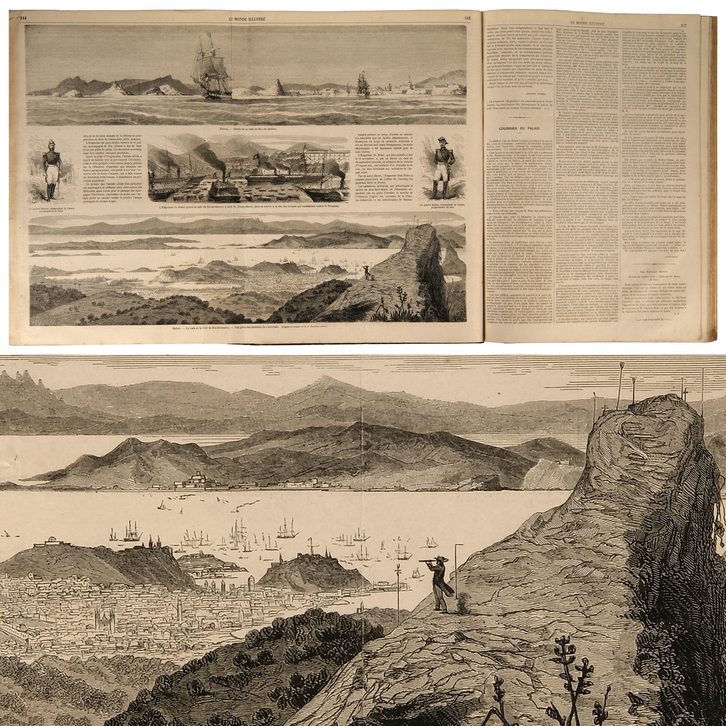 Le Monde Illustré, 1865, iki yarıyıl cildi (Tome XVI–XVII), Paris