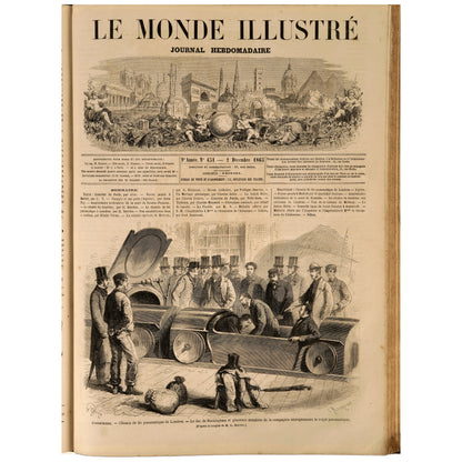 Le Monde Illustré, 1865, iki yarıyıl cildi (Tome XVI–XVII), Paris