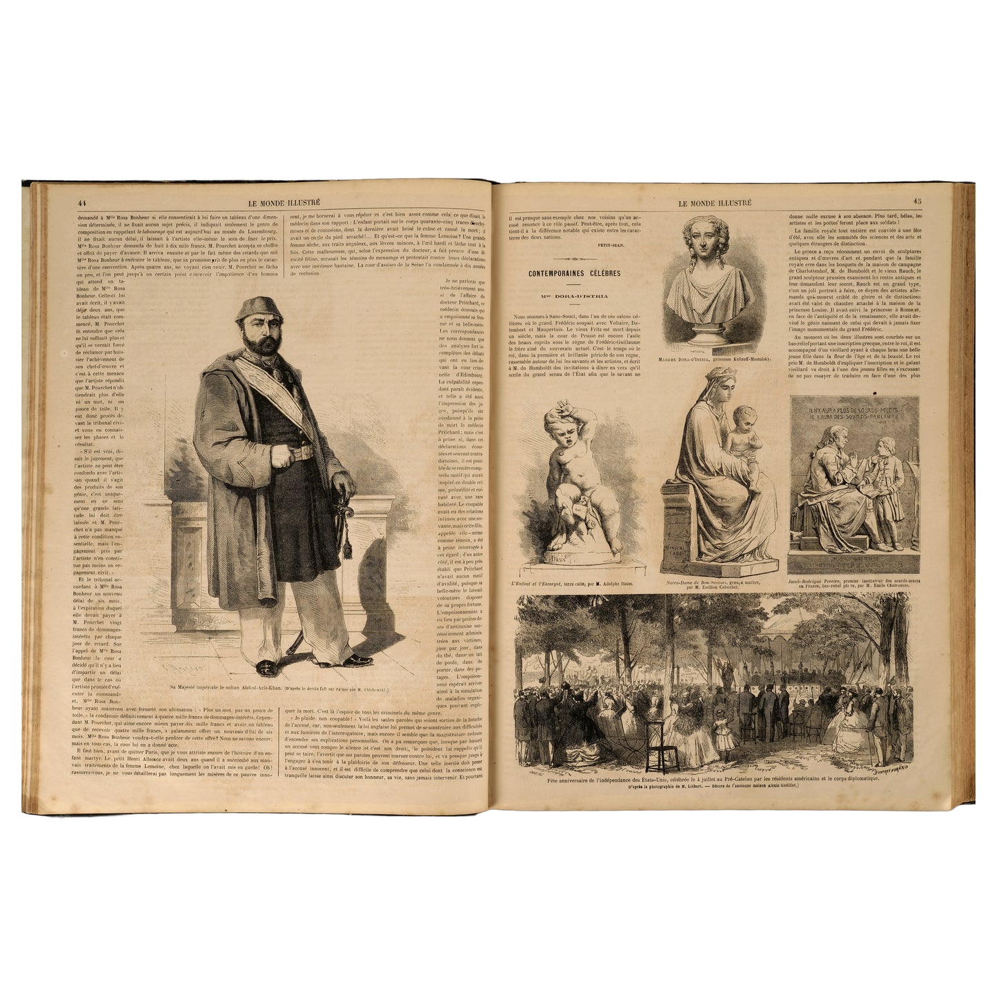 Le Monde Illustré, 1865, iki yarıyıl cildi (Tome XVI–XVII), Paris
