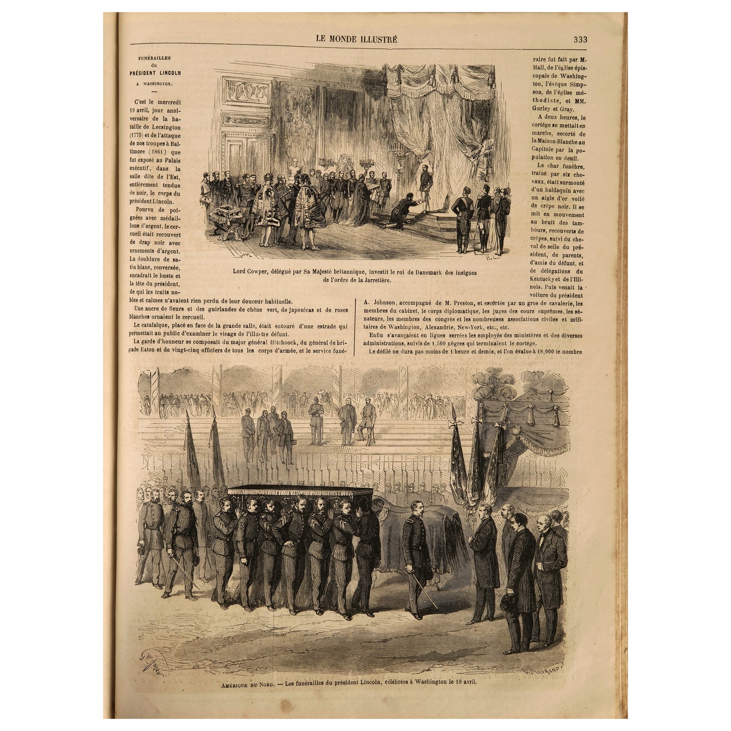 Le Monde Illustré, 1865, iki yarıyıl cildi (Tome XVI–XVII), Paris