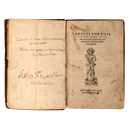 (Ezop Masalları) Aesopi Phrygis Fabulae graece et latine 1538 — Johann Hervagius, Basel