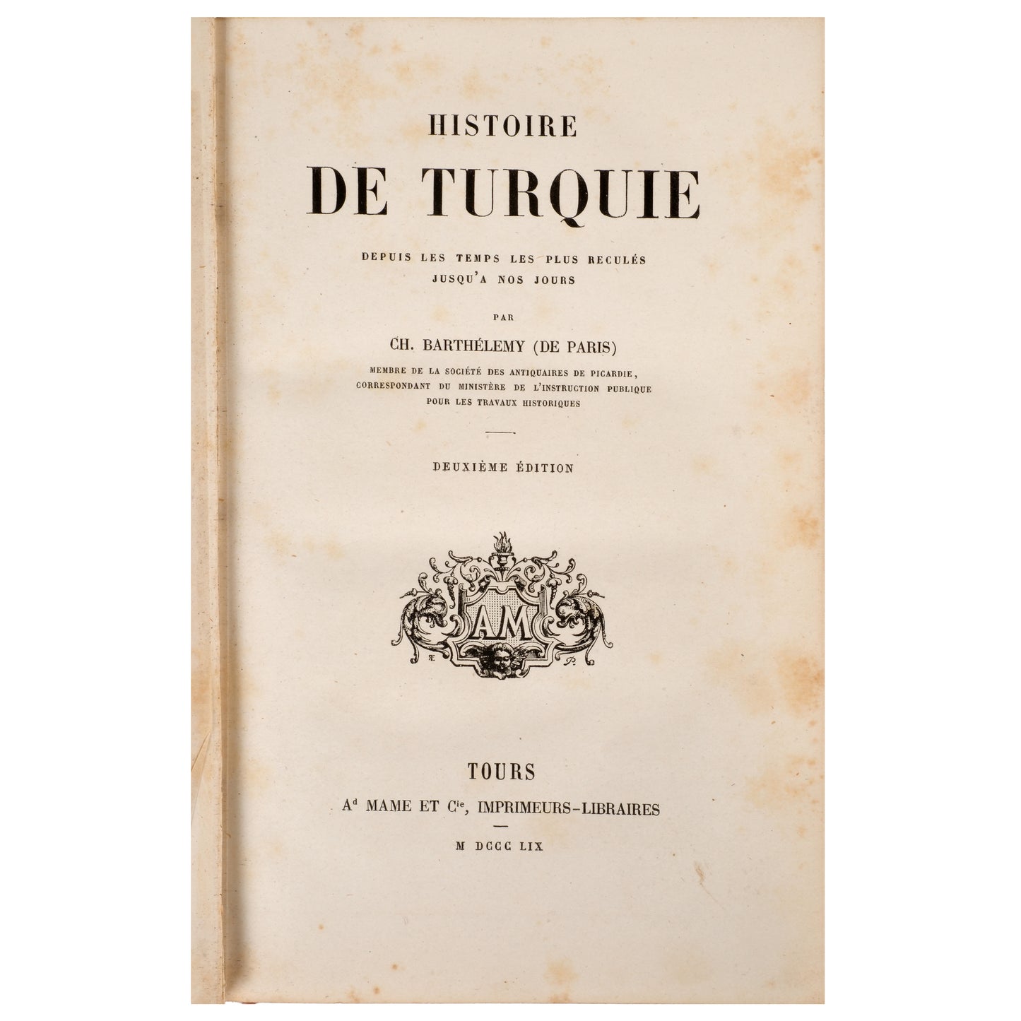 Histoire de Turquie - 1859 - (Deuxième Édition)