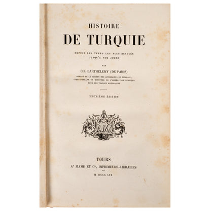 Histoire de Turquie - 1859 - (Deuxième Édition)