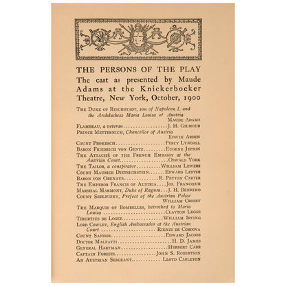 Edmund Rostand, L'Aiglon: A Play in Six Acts 1900 — R.H. Russell, New York