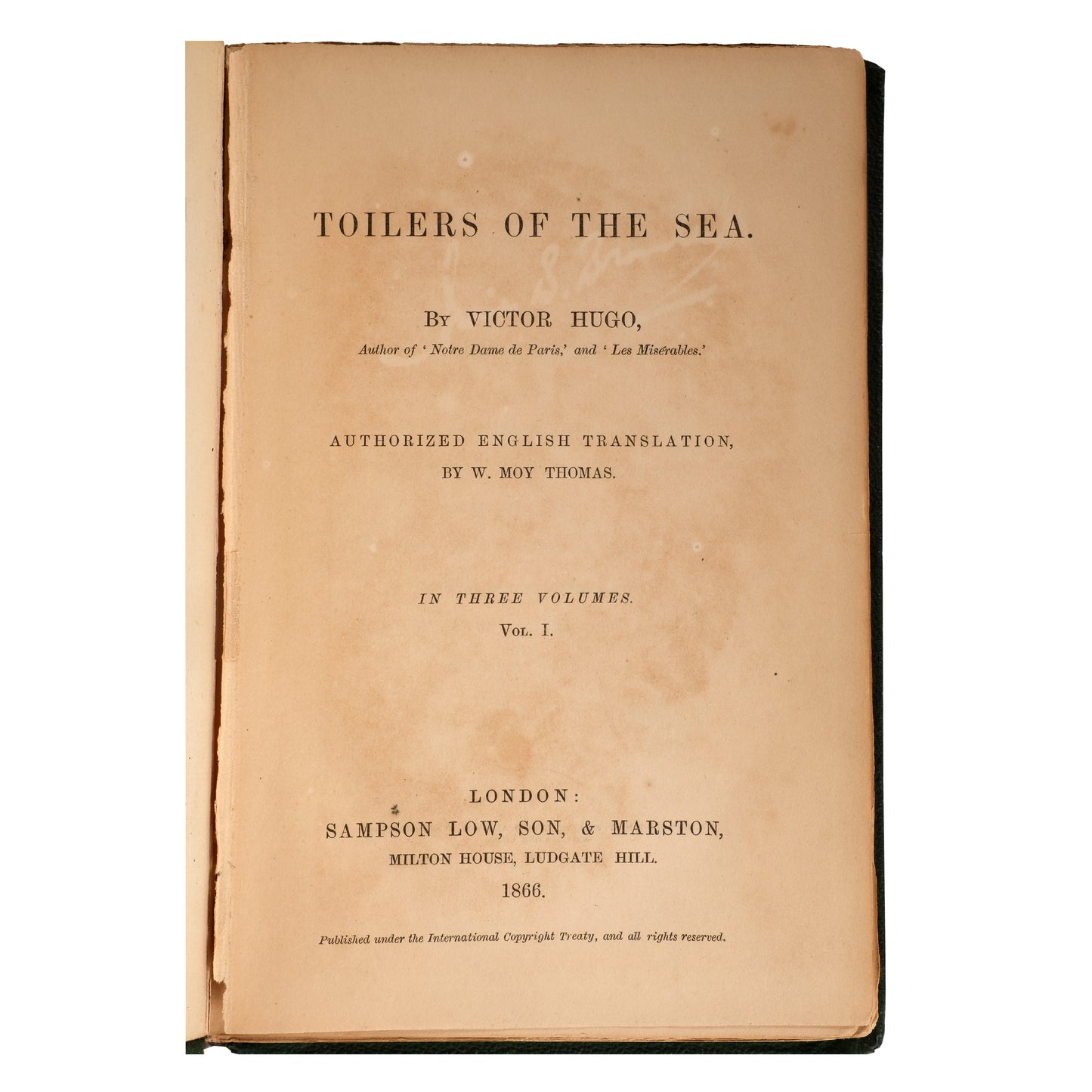 Victor Hugo, Toilers of the Sea 1866 — İlk İngilizce Baskı
