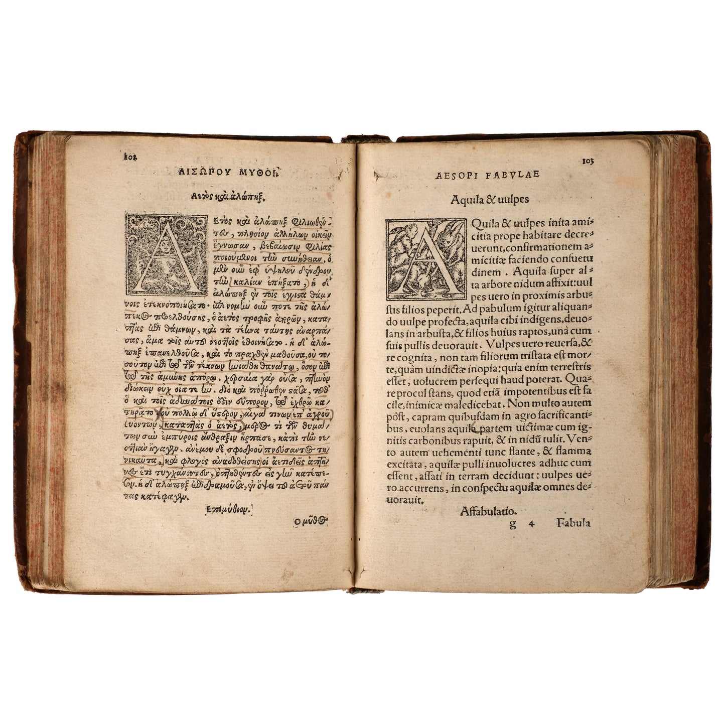 (Ezop Masalları) Aesopi Phrygis Fabulae graece et latine 1538 — Johann Hervagius, Basel