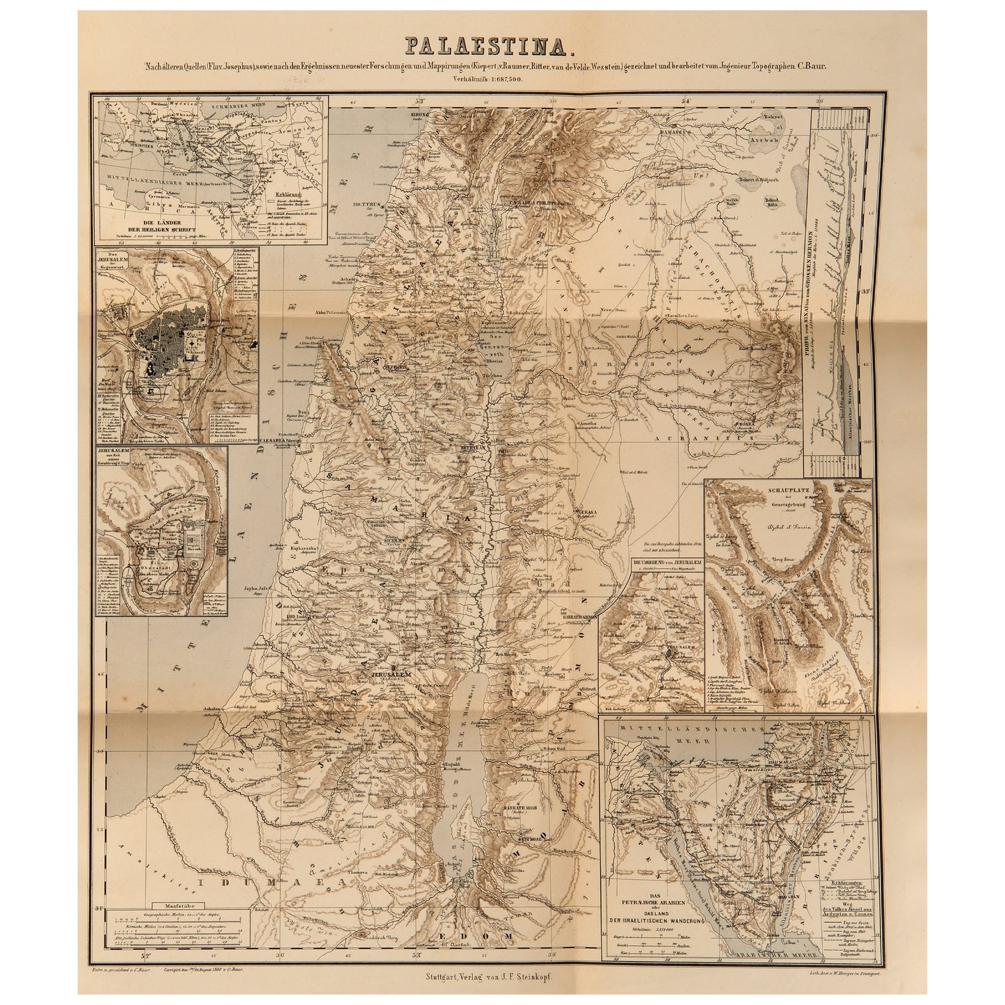 Palästina — Neues Album des heiligen Landes 1868 — J.F. Steinkopf, Stuttgart